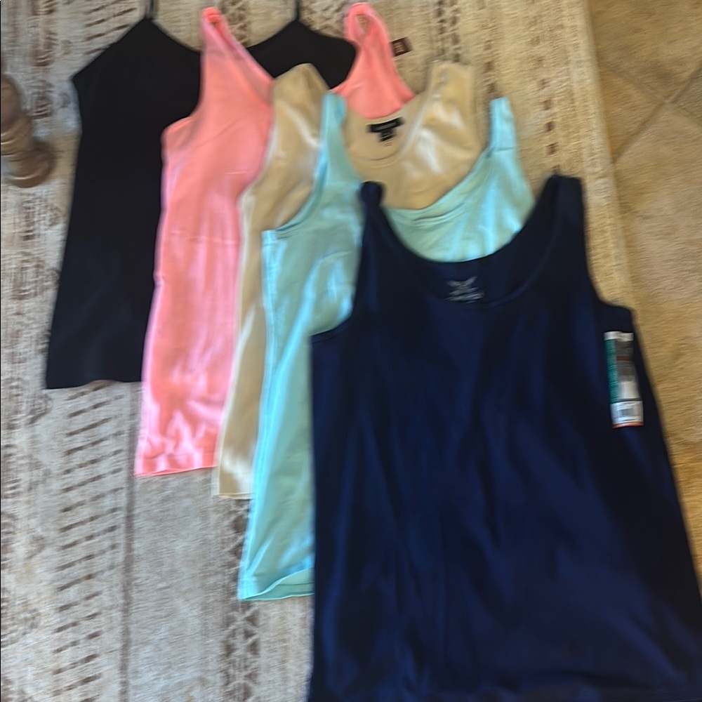 Assorted Tank Tops - Black, Pink, Cream, Blue, Mint